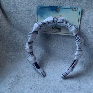 Scünci Plaid Black and White Kids Headband